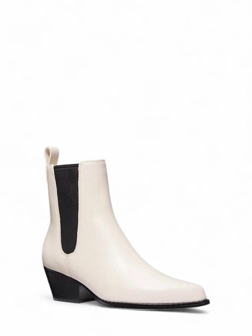 Michael Kors Ankle Boots Sz 9.5M Kinlee Leather Stretch Panels Pointed Toe
